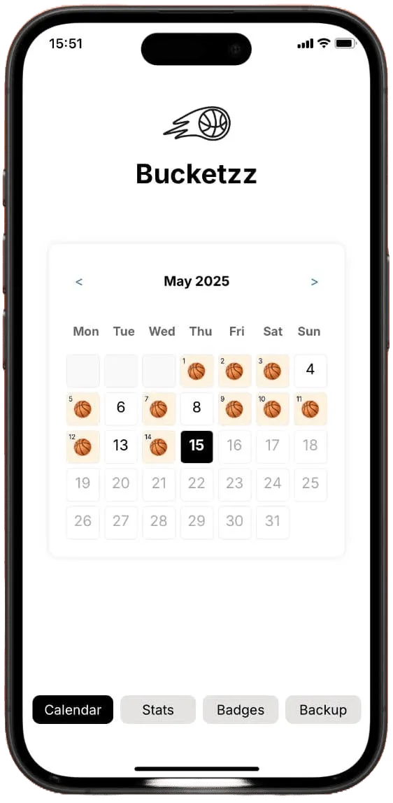 Basketball player using Bucketzz app